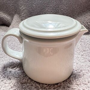 Dansk Cafe Blanc Lidded Creamer (Rim) White Mini Pitcher Part of Completer Set
